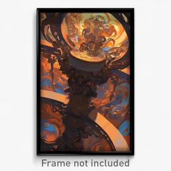 Art Poster - Bronze Balustrade (Psychedelic Trippy Weird 11x17 Print)