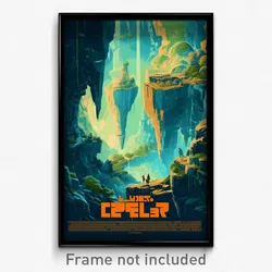 Icelandic Movie Poster - Lovely Cave (Iceland Psychedelic Art Retro Film Print)