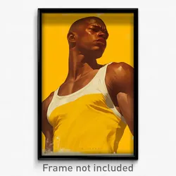 Greek Movie Poster - Man Feeling Sadness, Astonishing Yellow Tank Top (Print)