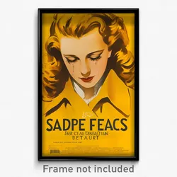 French Movie Poster - Woman Feeling Sadness, Pretty Collared Coat (Art Print)