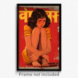Bollywood Movie Poster - Girl Feeling Weak, Cute Prison Clothes (Art Print)