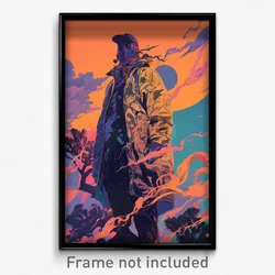 Movie Art Poster - Man Feeling Mystified, Urban Camouflage Jacket (Film Print)