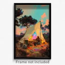 Art Poster - Mushy Encampment (Psychedelic Trippy Weird 11x17 Cartoon Print)