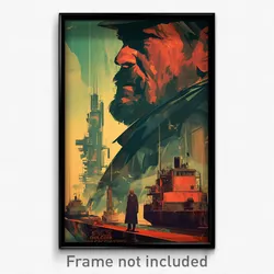German Movie Poster - Long Shipyard (Germany Psychedelic Art Retro Film Print)