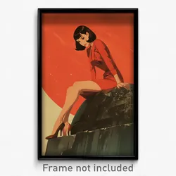 Movie Art Poster - Woman Feeling Enthusiasm, Genuine Taut Dress (Film Print)
