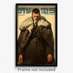 Hebrew Movie Poster - Man Feeling Self Respecting, Luxurious Fur Cape (Print)
