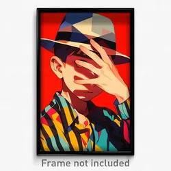 Art Poster - Boy Feeling Trust Wearing Interesting Fedora (Print)