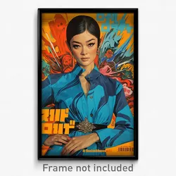 Thai Movie Poster - Woman Feeling Indignant, Loud Blue Sleeves (Art Print)