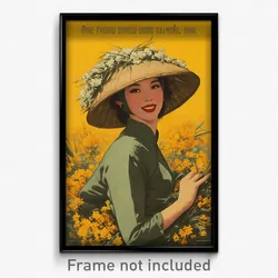 Vietnamese Movie Poster - Woman Feeling Content, Comfortable Head Wreath (Print)
