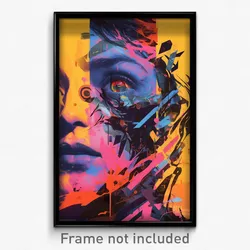 French Movie Poster - Glitchy Body (France Psychedelic Art Retro Film Print)