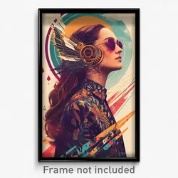 Spanish Movie Poster - Woman Feeling Gloomy, Illustrious Mechanical Halo (Print)