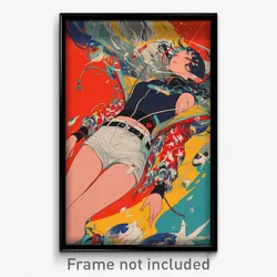 Movie Art Poster - Woman Feeling Moody, Exotic White Shorts (Retro Film Print)