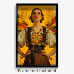 Spanish Movie Poster - Woman Feeling Passion, Fantastic Brown Apron (Art Print)
