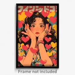 Indonesian Movie Poster - Girl Feeling Apprehension, Elaborate Heart Button