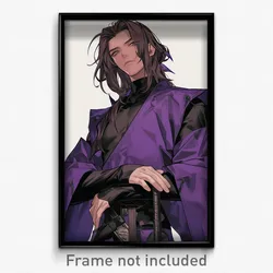 Anime Art Poster - Man Feeling Determined, Acclaimed Purple Sleeves (Print)