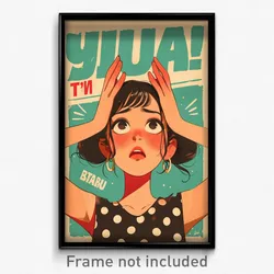 Spanish Movie Poster - Girl Feeling Curiosity, Well Off Polka Dot Shirt (Print)
