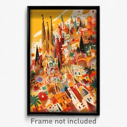 Spanish Movie Poster - International Cartoon Architecture (Spain Film Art Print)