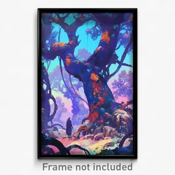Art Poster - Dark Trees (Psychedelic Trippy Weird 11x17 Print)