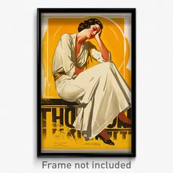 Greek Movie Poster - Woman Feeling Amazement, Spectacular White Legwear (Print)