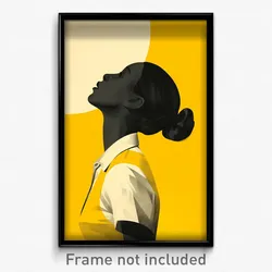 Icelandic Movie Poster - Woman Feeling Adoration, Athletic Yellow (Art Print)