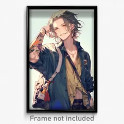Anime Art Poster - Man Feeling Excited, Creative Sleeves Rolled Up (Print)