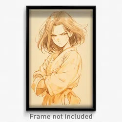 Anime Art Poster - Woman Feeling Anger Wearing Modest Tunic (Print)