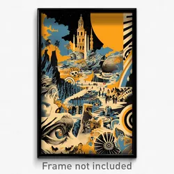 German Movie Poster - Remarkable Rome (Germany Psychedelic Art Retro Film Print)