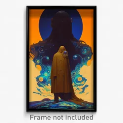 Movie Art Poster - Man Feeling Uncertainty, Grand Brown Cloak (Retro Film Print)