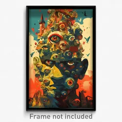 French Movie Poster - Square Vista (France Psychedelic Art Retro Film Print)