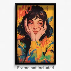 Brazilian Movie Poster - Girl Feeling Sadness, Crazy Expressive Clothes (Print)