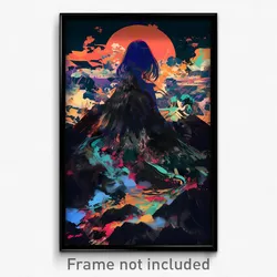 Art Poster - Glaring Mountain (Psychedelic Trippy Weird 11x17 Cartoon Print)
