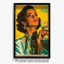 Spanish Movie Poster - Woman Feeling Politeness, Feminine Front Tie Top (Print)