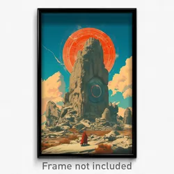 Movie Art Poster - Sky Blue Stone (Psychedelic Trippy Retro Cartoon Film Print)