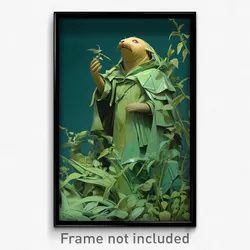 Art Poster - A Complex Clay Sculpture Of A Suspicious Seal Singing In A Dramatic