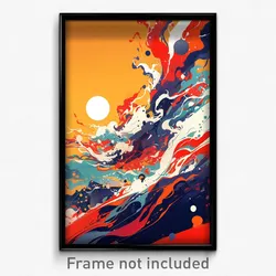 Art Poster - Thunderous Ridgeline (Psychedelic Trippy Weird 11x17 Print)