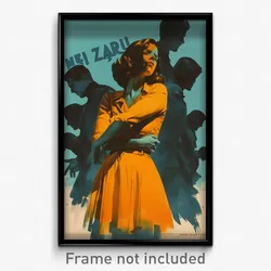 Spanish Movie Poster - Woman Feeling Self Compassionate, Grimy Orange Dress