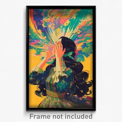 Mexican Movie Poster - Girl Feeling Uneasiness, Radiant Half Gloves (Art Print)