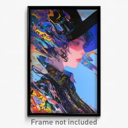 Anime Art Poster - Girl Feeling Woe Wearing Whimsical Cowboy Hat (Print)