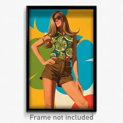 German Movie Poster - Woman Feeling Smug, Tidy Brown Shorts (Germany Art Print)