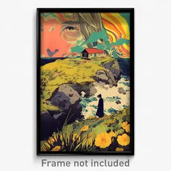 Icelandic Movie Poster - Rural Atoll (Iceland Psychedelic Art Retro Film Print)