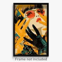Spanish Movie Poster - Woman Feeling Love, Glorious Two Tone Gloves (Art Print)