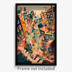 Art Poster - Impressive Amsterdam (Psychedelic Trippy Weird 11x17 Cartoon Print)