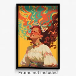 Mexican Movie Poster - Woman Feeling Anger, Impeccable Hair Bow (Art Print)