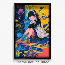 Art Poster - Woman Feeling Optimistic Wearing Cheery Maid (Print)
