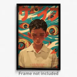 Indonesian Movie Poster - Boy Feeling Disheartened, Orderly Puffy Short Sleeve