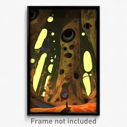 Art Poster - Cavernous Esplande (Psychedelic Trippy Weird 11x17 Print)
