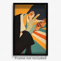 Korean Movie Poster - Man Feeling Sorrow, Rectangular Striped (Korea Art Print)