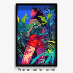 Anime Art Poster - Woman Feeling Offended Wearing Marvelous Red Shorts (Print)