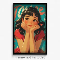 Mexican Movie Poster - Girl Feeling Fondness, Rosy Sleeveless Coat (Art Print)