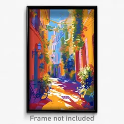 French Movie Poster - Deserted Street (France Psychedelic Art Retro Film Print)